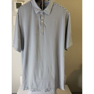 FootJoy Golf Polo Shirt Men's Blue Black And White Striped Size XXL